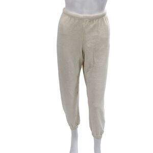 Perfect White Tee Unisex Beige Drawstring Sweatpants Size XS